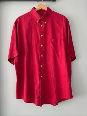 Vintage Collection Men's Short-Sleeve Button-Down Shirt - Red 100% Cotton
